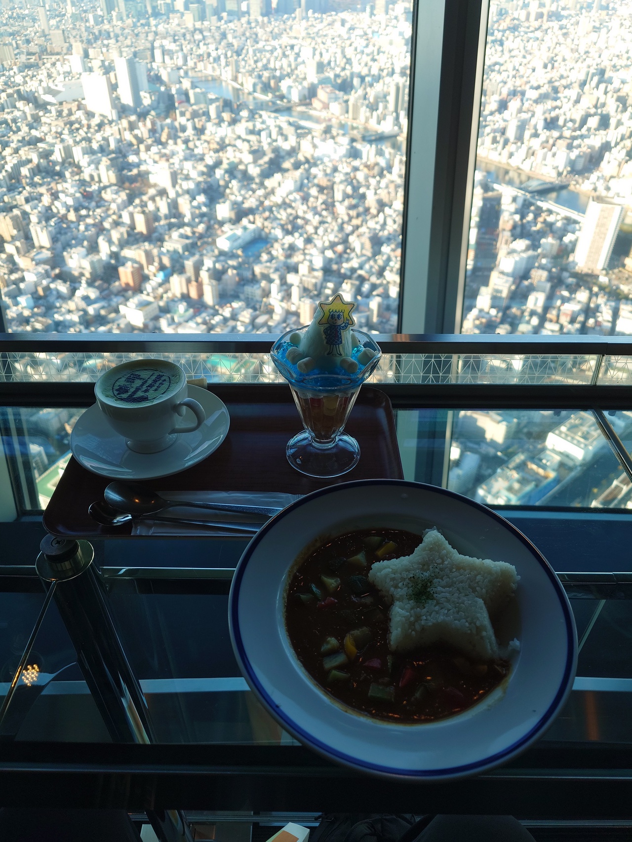 新春抹茶ラテ、ベジタブルカレー、ソラカラちゃんパフェ ＠ SKYTREE CAFE