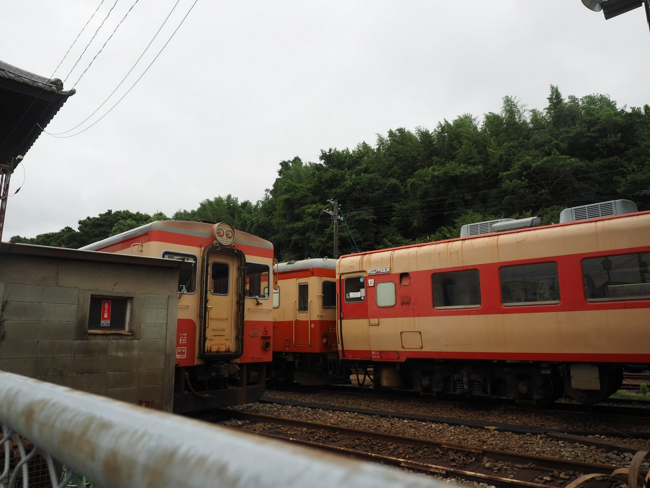 敷地外からキハを撮影