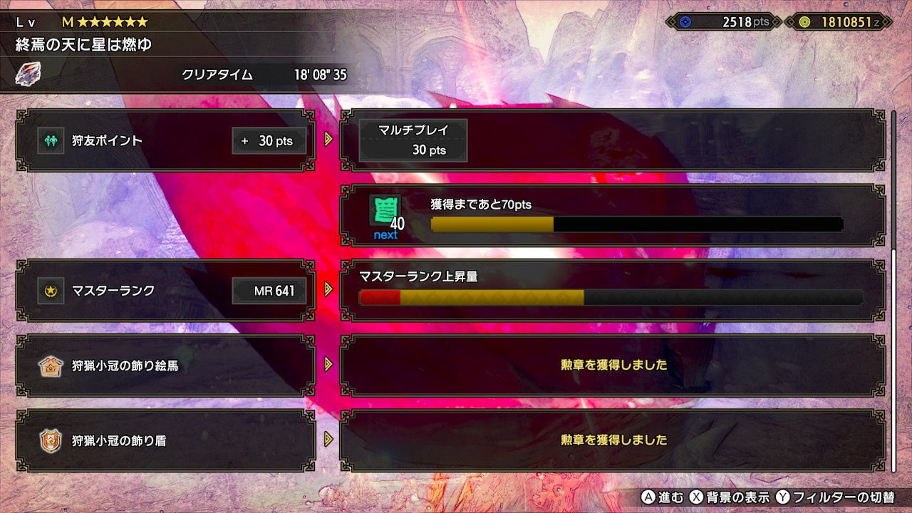 モンスターハンターライズで最大金冠、最小金冠をついに制覇