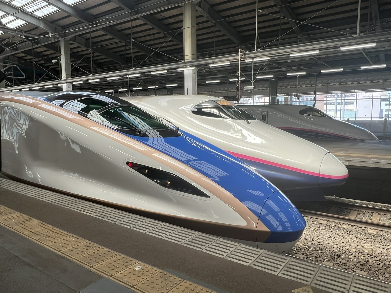 新潟駅に並んだE7系とE2系