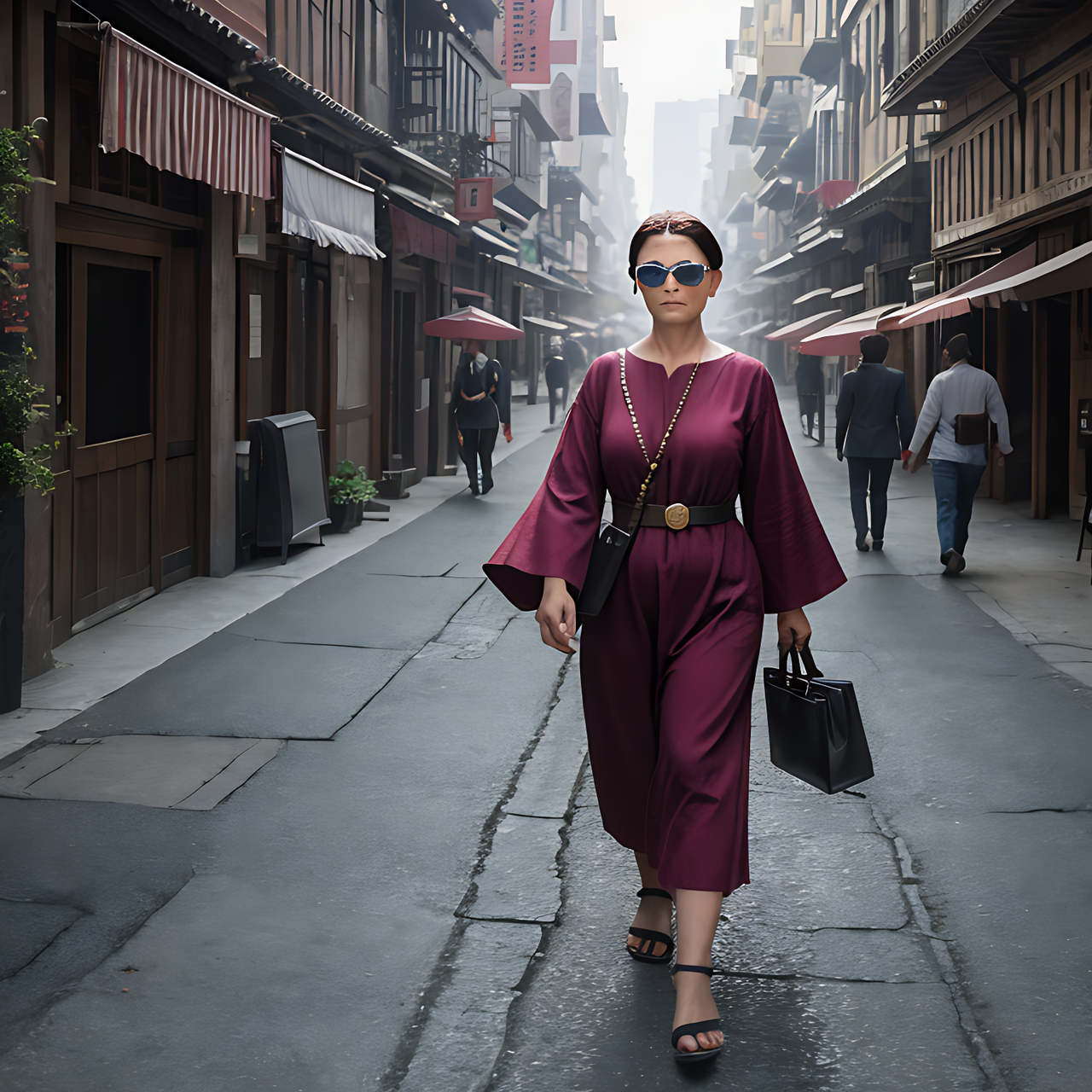 best quality,8k, realistic, masterpiece, RAW photo, a tax collector is trying to collect tax from a tall Japanese voluptuous short-haired intelligent beautiful girl wearing dark green headband, white tight hotpants, dark green tanktops, white long boots.