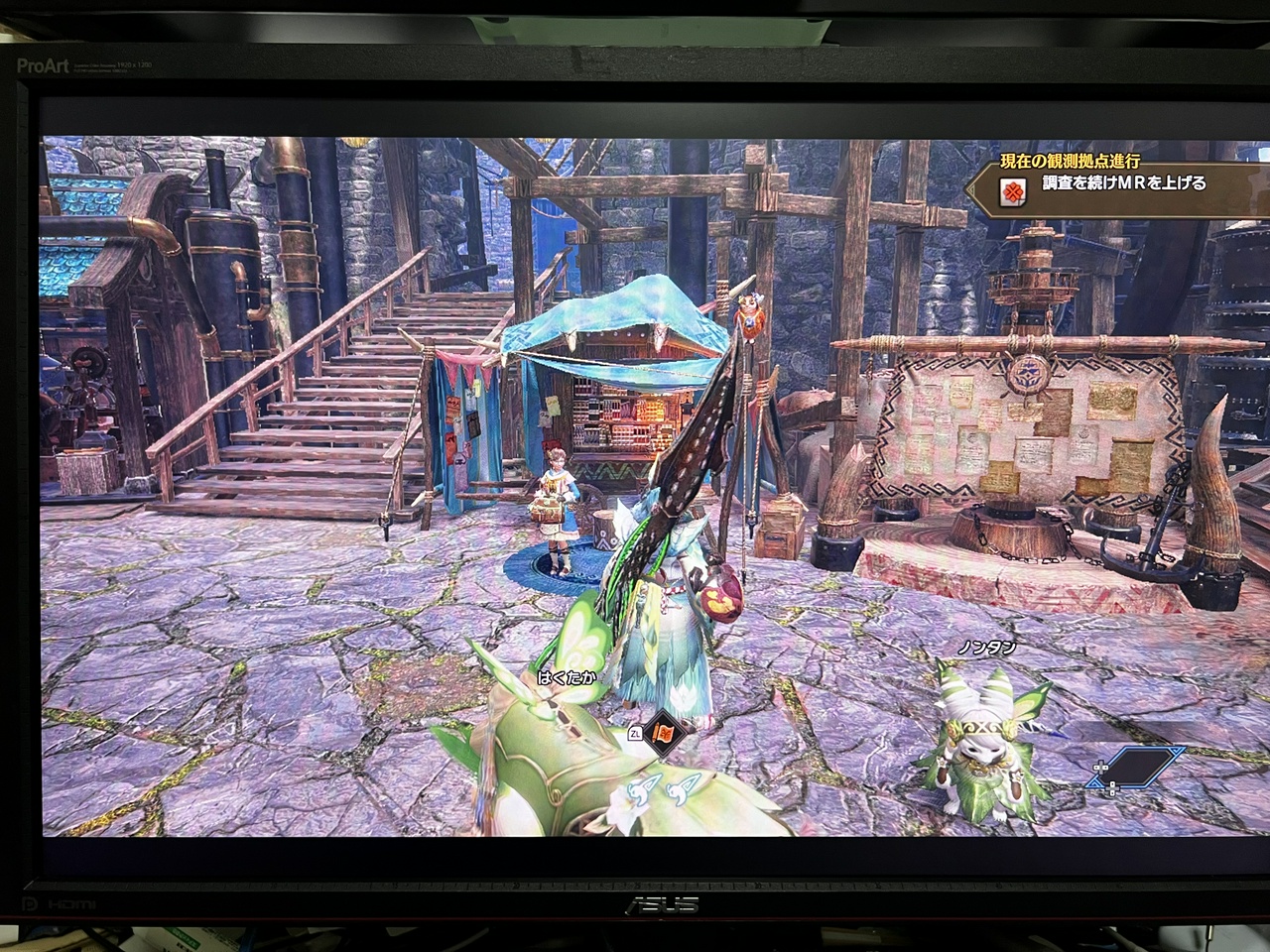 ASUSのモニタ「PA248Q」で「モンスターハンターライズ：サンブレイク」プレイ中