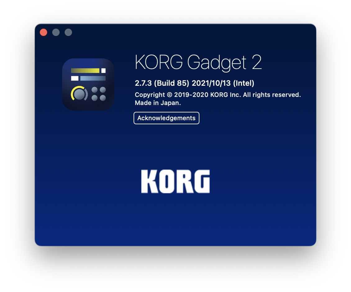 KORG Gadget 2 for Mac